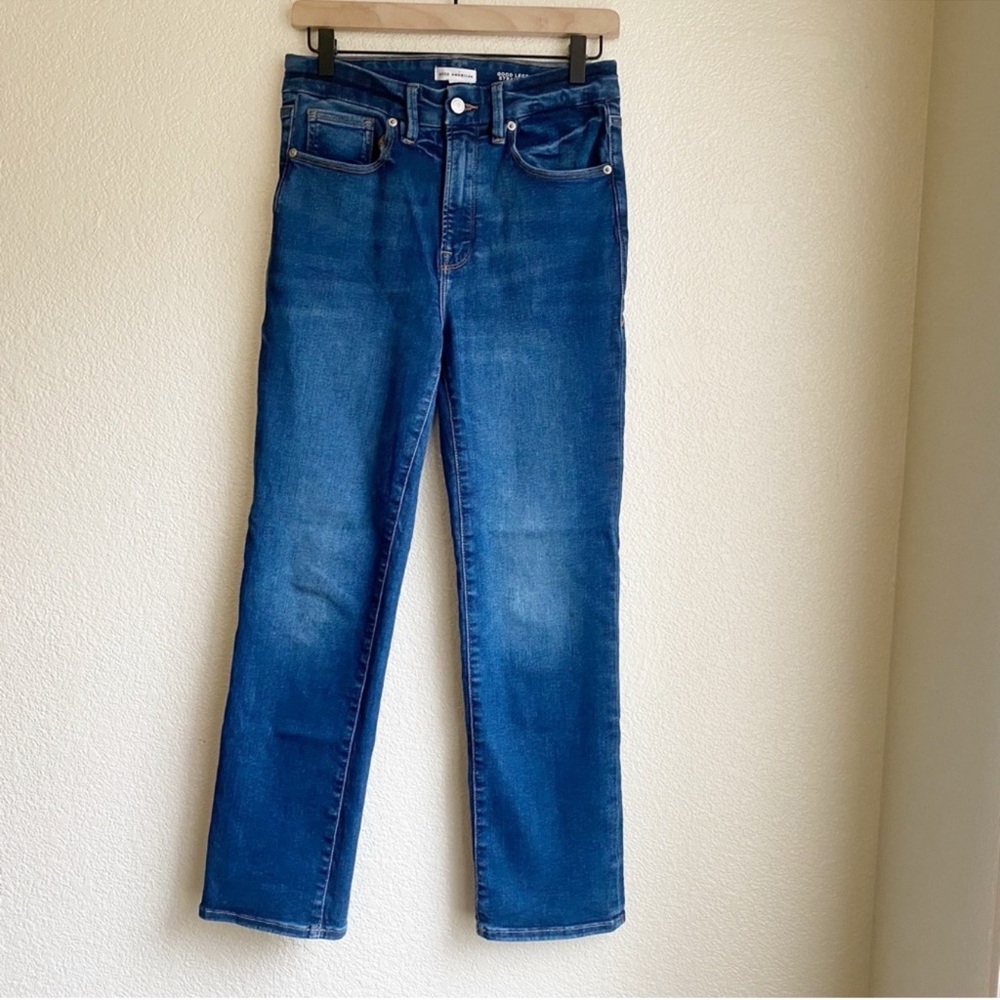Good American ALWAYS FITS GOOD LEGS STRAIGHT in Blue1571 - Picture 3 of 9
